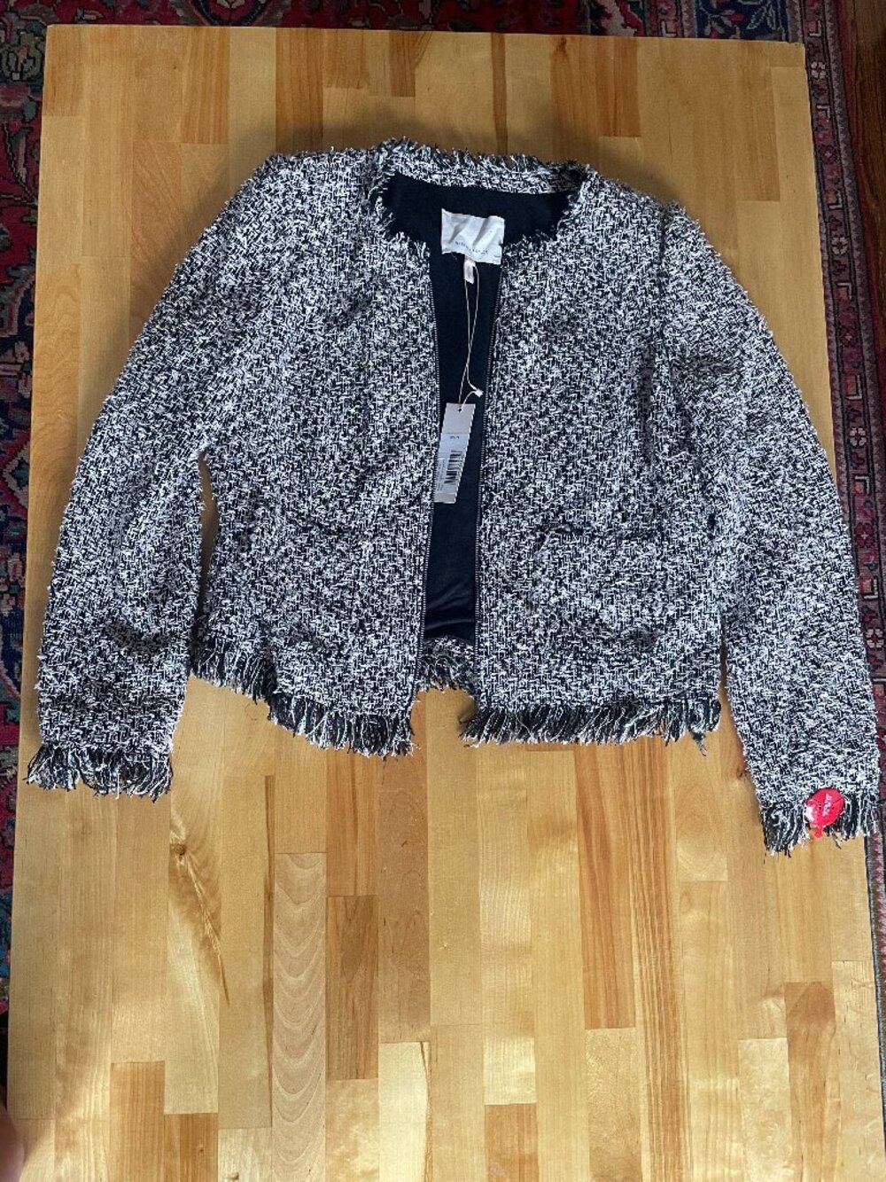 Rebecca Taylor Fringe Tweed Classic Blazer Jacket